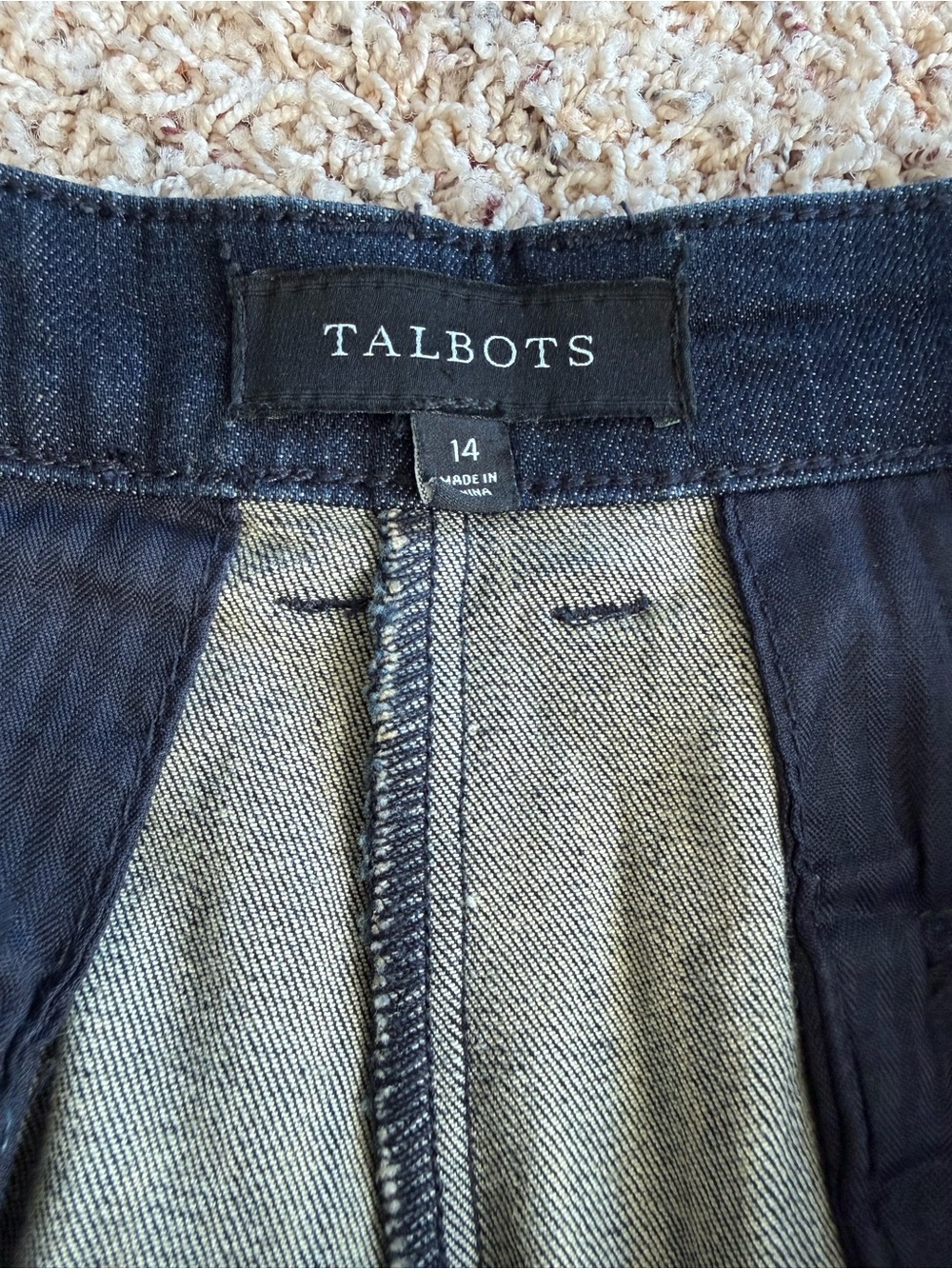 Talbots Womens Denim Wide Leg Trouser Jean 14 Dark Wash - Picture 12 of 14